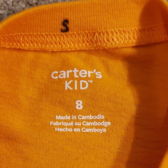 3/$20 EUC Carter's Kid Coolest Brother Long Sleeve Boy's Tee Shirt Orange & Navy - Picture 4 of 4